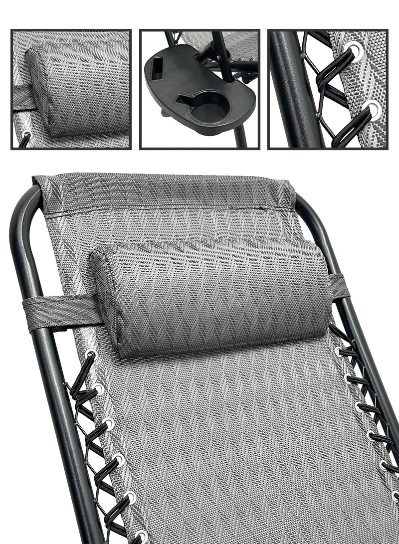 RENOVO Patio Chaise Lounges Chair gravity chair with adjustable backrest and footrest Sunlounger for Poolside Backyard and Beach - Image 2
