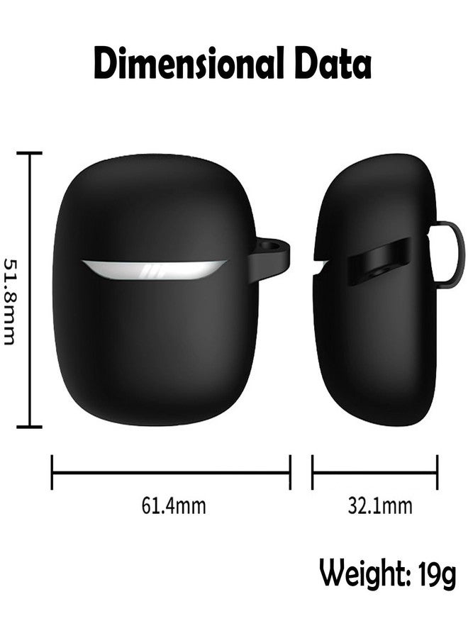 EasyBee [2 Pack] easyBee Case Compatible with JBL Tune Flex 2 Charging Cover, with 2 Keychain and Anti-Lost Strap, Soft Liquid Silicone Ultra Thin Shockproof Protective Kit - Black and Blue - Image 3