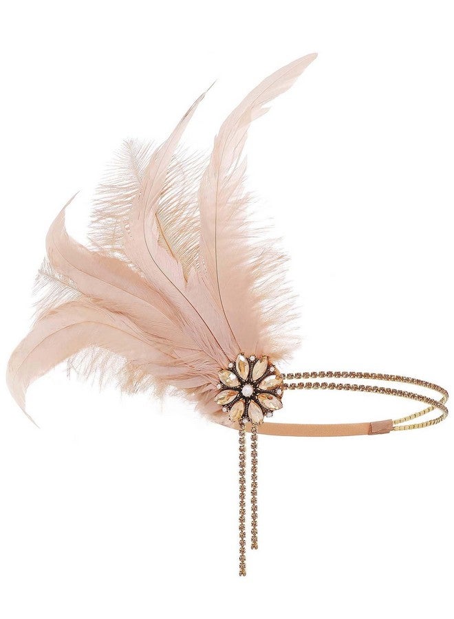 BABEYOND 1920S Headpiece Flapper Headband Rhinestone Pearl Feather Hair Band Great Gatsby Headpiece Accessoreis For Women - Image 2