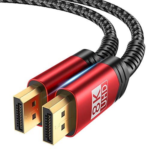 JSAUX 8K Displayport Cable 1.4, DP to DP Cable 10ft(8K@60Hz, 2K@240Hz, 4K@144Hz, 32.4Gbps), Compatible with Gaming Laptop TV PC Computer Monitor-Red - Image 1