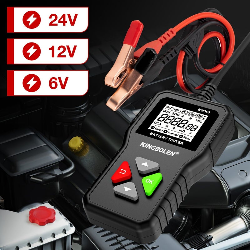مختبر البطاريات المتعدد الوظائف BM550 لجهد 6V 12V 24V مع شاشة عالية الوضوح كبيرة الحجم - Image 1