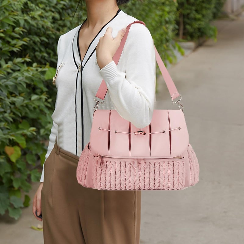 SONARIN Convertible Diaper Bag Backpack Waterproof Nappy Changing Bag Travel Mummy Bag with Changing Pad & Shoulder Strap(Pink) - Image 2