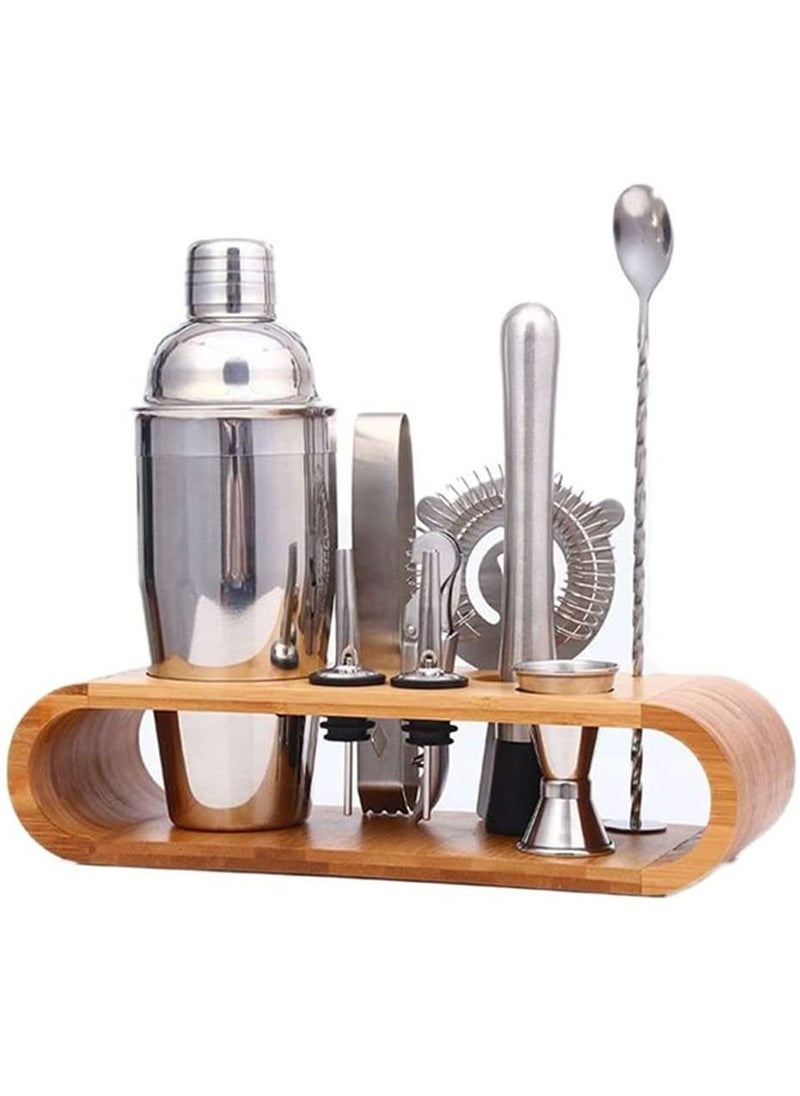 RollsTimi  9 Piece Practical Cocktail Shaker Set Stylish Bartender Set with Bamboo Stand  - Image 2