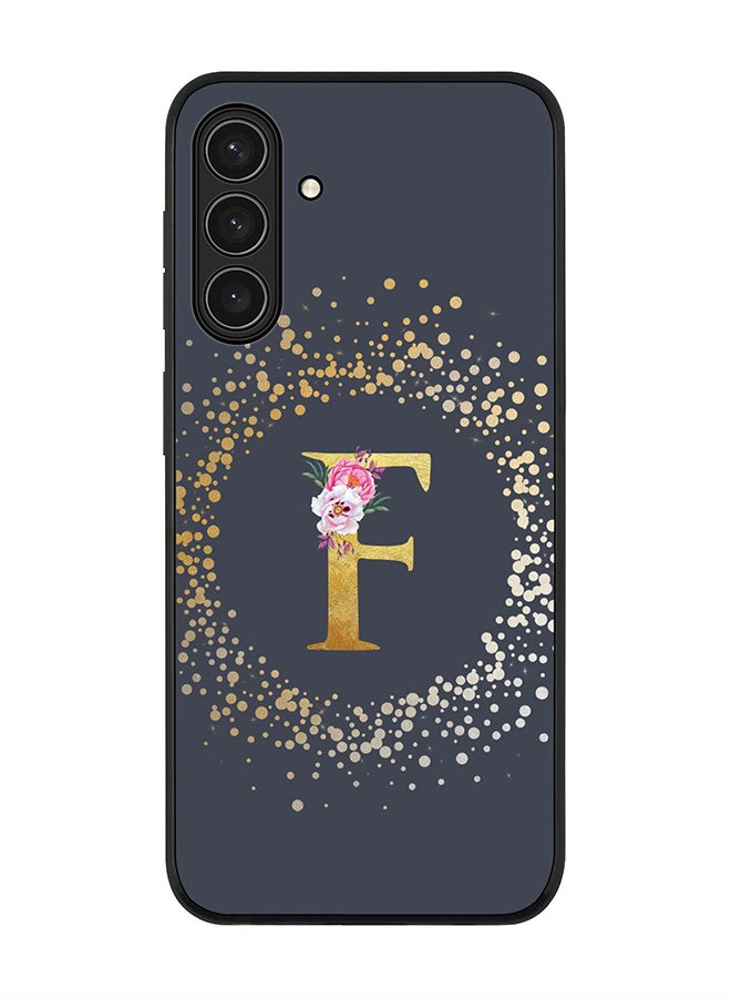 Stylizedd For Samsung Galaxy A17 / A17 4G Case,Slim fit Camera Protection, Shockproof Thin Phone cover  - Custom Monogram Floral - F  (Grey )