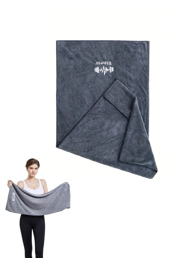 شيبشيب منشفة رياضية من الألياف الدقيقة بحجم أكبر، ناعمة للغاية للتمارين الرياضية واللياقة البدنية والرياضة والتدريبات، مناشف سريعة الجفاف بحجم 40 سم × 95 سم - Image 1