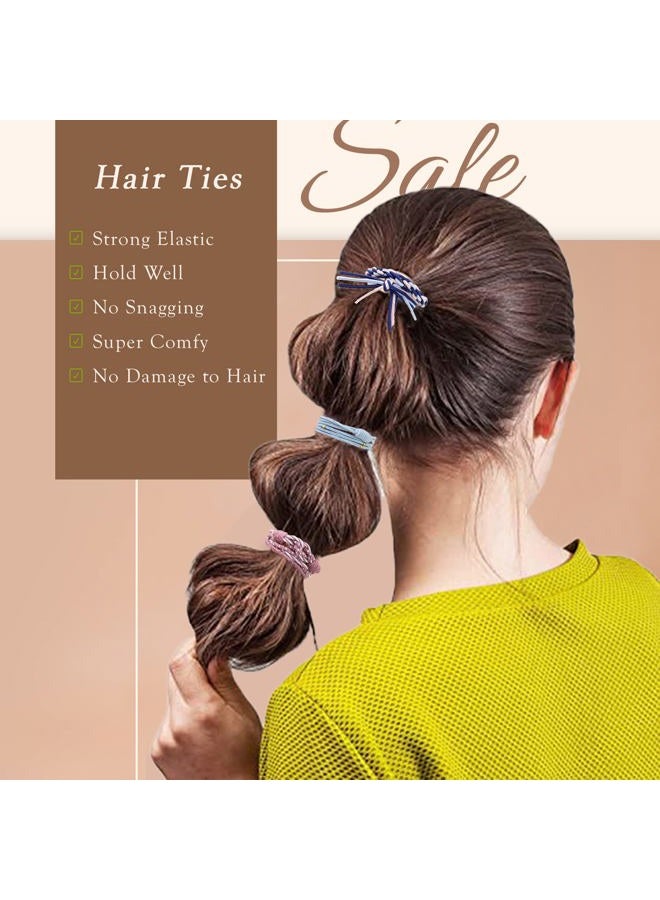 TENGYES Hair Ties for Women Girls, 20 Pcs Boho Dual-Use Bracelets and Hair Tie for Thick Hair/Pony Tails, No Damage No Crease Elastics Hair Rubber Bands Ponytail Holders (Trendy)  - Image 4