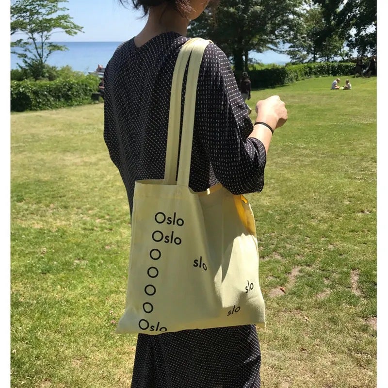 Korean Style Cream Yellow Oslo Canvas Shoulder Bag - Image 3
