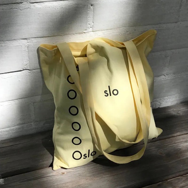 Korean Style Cream Yellow Oslo Canvas Shoulder Bag - Image 4