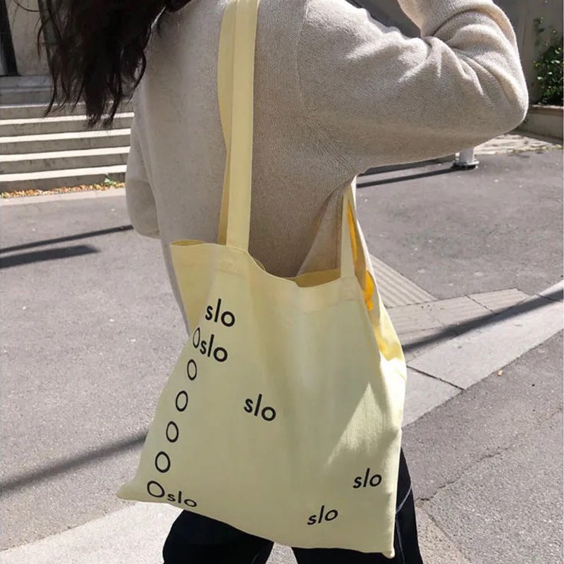 Korean Style Cream Yellow Oslo Canvas Shoulder Bag - Image 2
