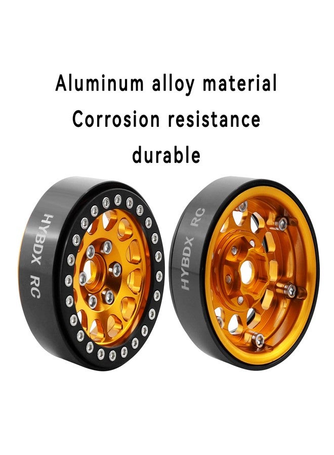 HYBDX Rc 1.9 Inch Aluminum Alloy Beadlock Wheel Rim Hub 4pcs Suit for 1:10 RC Crawler Axial SCX10 SCX10 II TRX4 RC4WD D90. (Golden) - Image 5