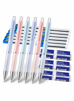 Y&D 6 Set Pastel Mechanical Pencil with tubes HB 0.7 mm Lead Refills and Eraser for Writing Drafting Drawing Sketch  - Image 1