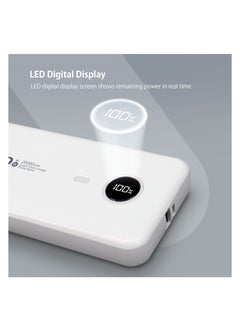 Bonita 20000mAh: High-Capacity Portable Powerbank Charger with LED Display & USB-C Input - 100W fast charging External Battery Pack for iPhone, Samsung, iPad & More - white  - Image 2