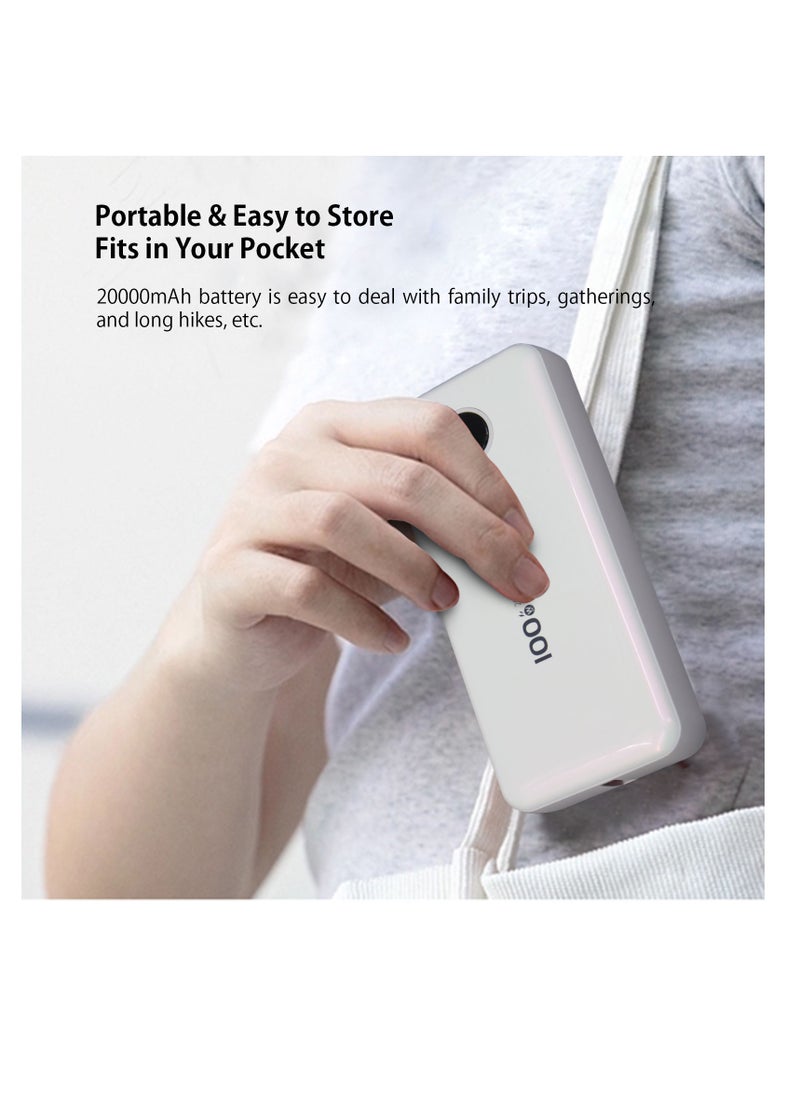 Bonita - 20000mAh: High-Capacity Portable Powerbank Charger with LED Display & USB-C Input - 100W fast charging External Battery Pack for iPhone, Samsung, iPad & More - white - Image 1