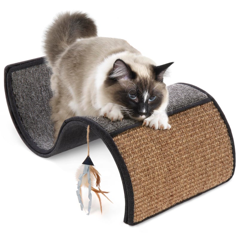Petlinks Dream Curl Carpet Cat Scratcher DualSurface Cat Scratching Post Lounge Hide Scratchers for Cats Kittens Gray Furniture Protector One Size Fits All Cats - Image 2