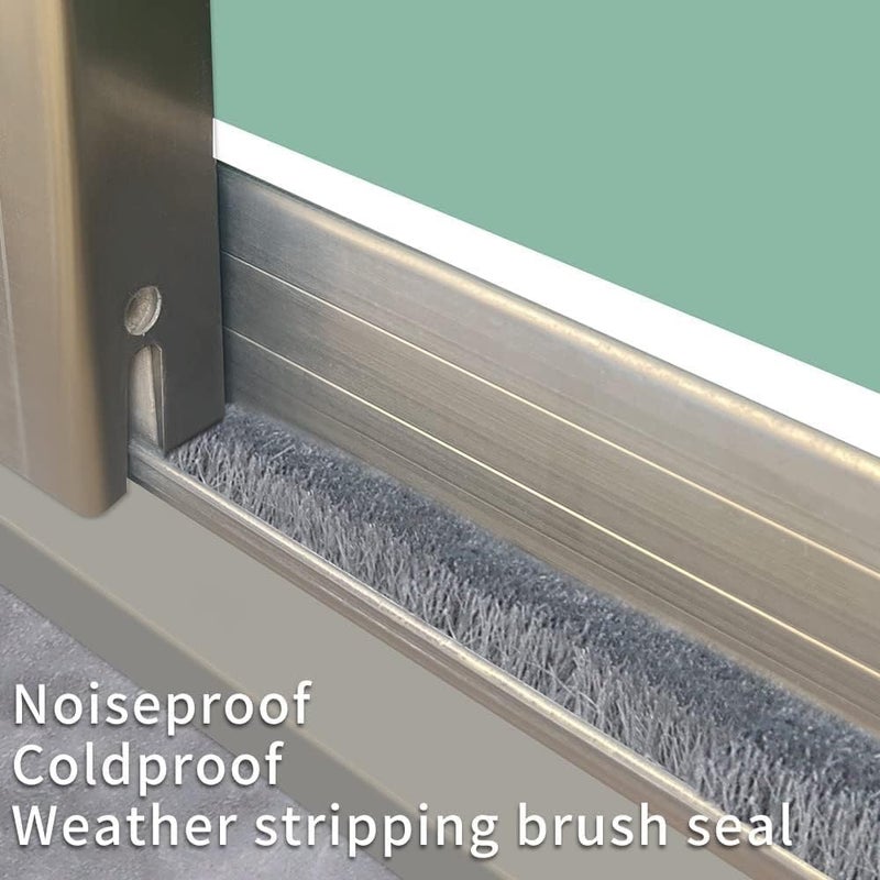 KISUASHI KISUASHI 10 Meters Soundproof Window Sealing Strips Windproof Dustproof Door Window Frame Seal Self Adhesive Brush Strip Sliding Window Seal Window Door Seal Sliding Door Seal Strip Grey  - Image 4