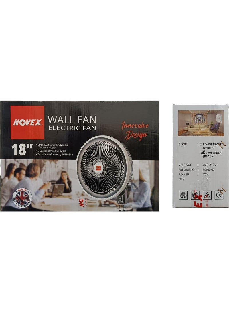 NOVEX 18" Wall Fan – NV-WF18BLK | Powerful, Stylish & Efficient Cooling - Image 2