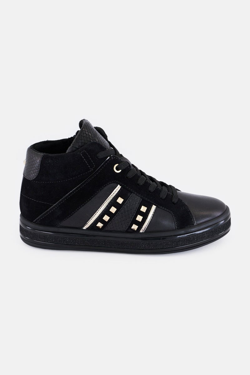 GEOX Women D Leelu B Lace Up Shoes, Black - Image 4