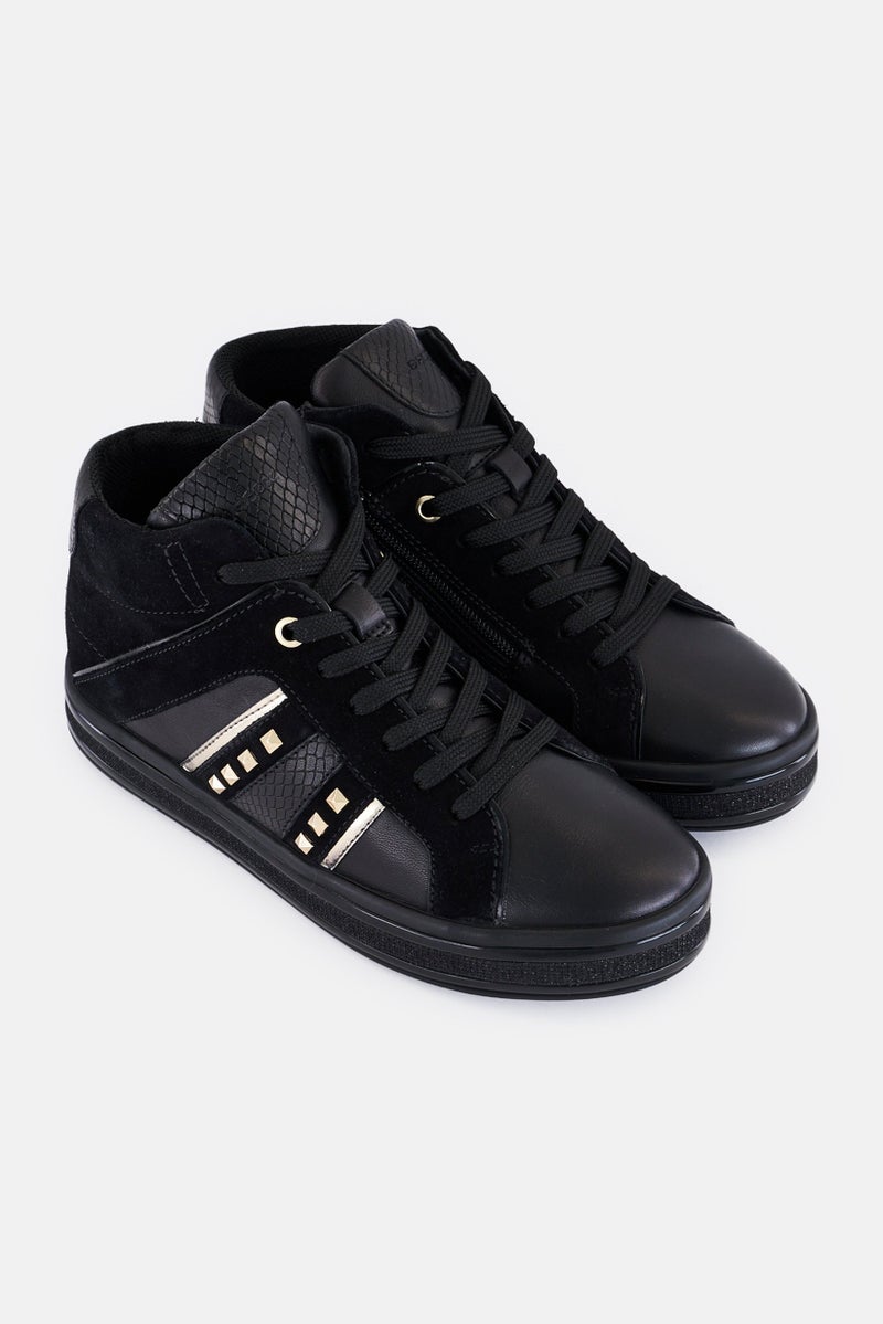 GEOX Women D Leelu B Lace Up Shoes, Black - Image 2