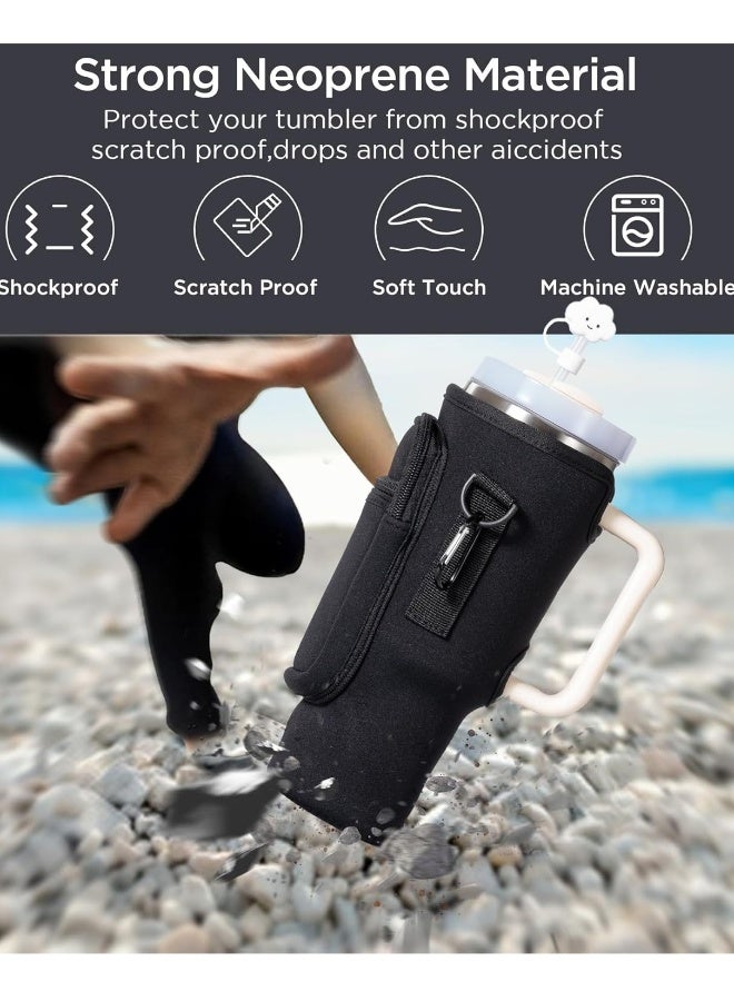 Water Bottle Holder for Stanley Cups, Carrier for 40oz Cups with Phone Pocket, Water Bottle Pouch with Adjustable Strap, Stanley Bottle Holder  - Image 3