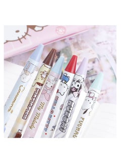Excefore Anime Cartoon Gel Pen, Kitty Ballpoint Writing Pen, Press Retractable Ballpoint Pen, 6 Pcs Black 0.5mm Gel Pen, for Student School Supplies  - Image 5