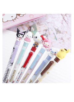 Excefore Anime Cartoon Gel Pen, Kitty Ballpoint Writing Pen, Press Retractable Ballpoint Pen, 6 Pcs Black 0.5mm Gel Pen, for Student School Supplies  - Image 4