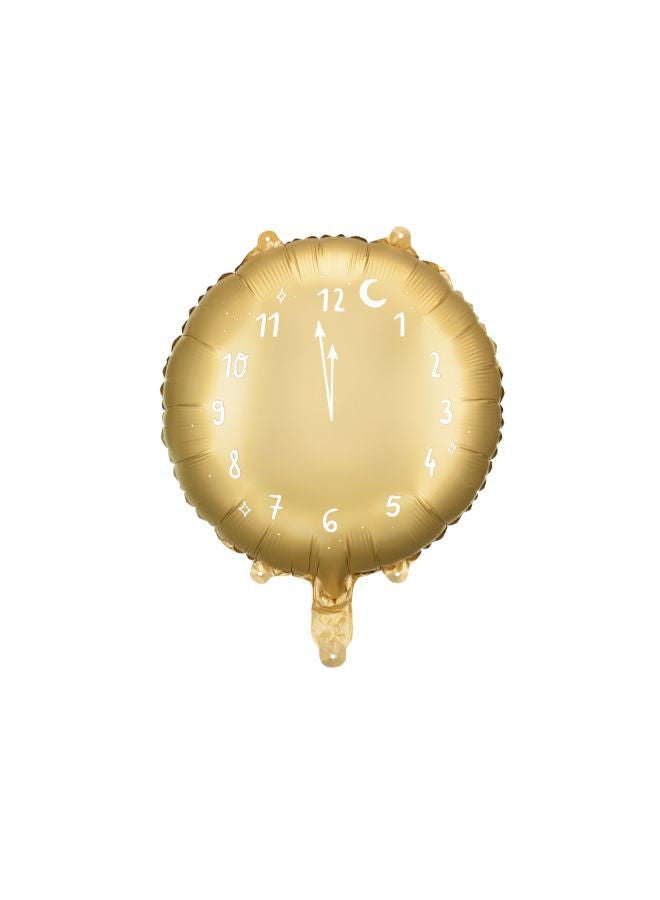 PartyDeco Foil balloon Clock, 45 cm, gold - Image 1