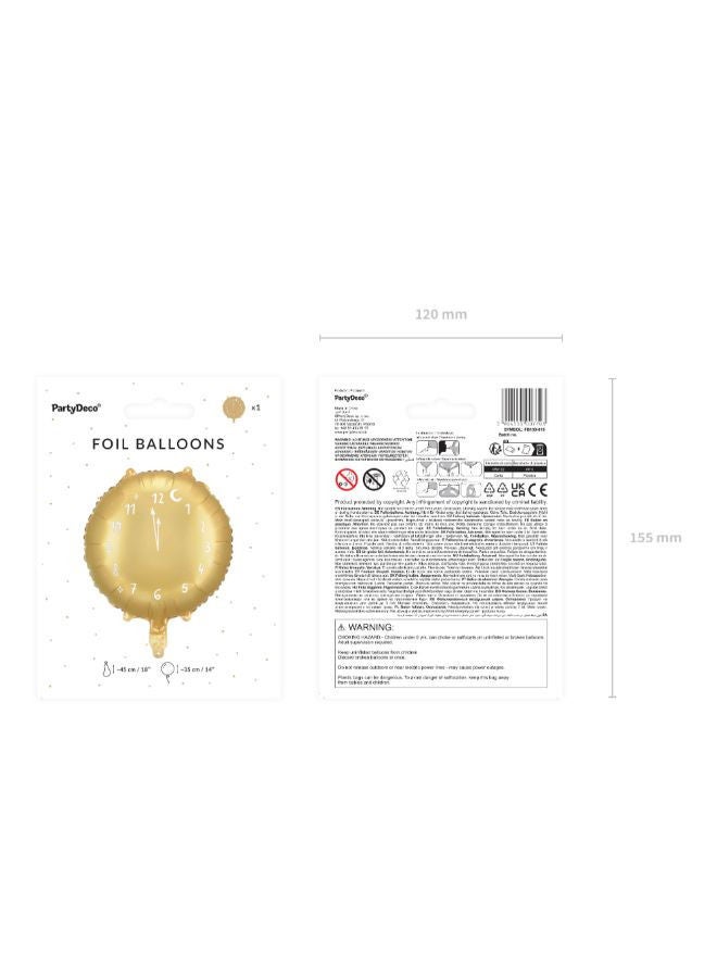 PartyDeco Foil balloon Clock, 45 cm, gold - Image 3