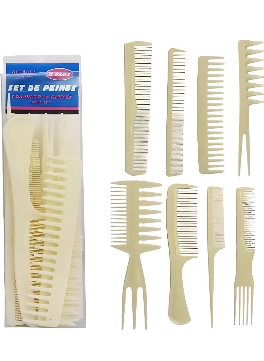 Combs Set 8 pcs - Ivory Color