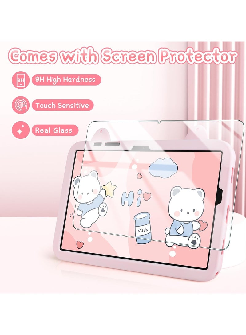 general For Samsung Galaxy Tab A9 Plus Case for Kids Girls with Screen Protector Shoulder Strap Cute Cat Protective Case Stand Stand Cartoon Silicone Case - Image 2