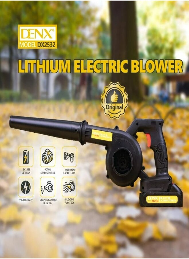 Denx DENX DX2532 electric blower with a power of 550 watts for cleaning gardens and vacuuming dirt easily  - Image 2