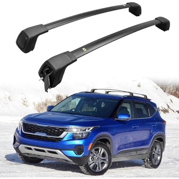 rayihni Cross Bars Roof Rack Fit for Kia Seltos 2021-2025 Lockable Luggage Rack Crossbar Cargo Carrier Rooftop Accessories with Side Flush Rails - Image 1