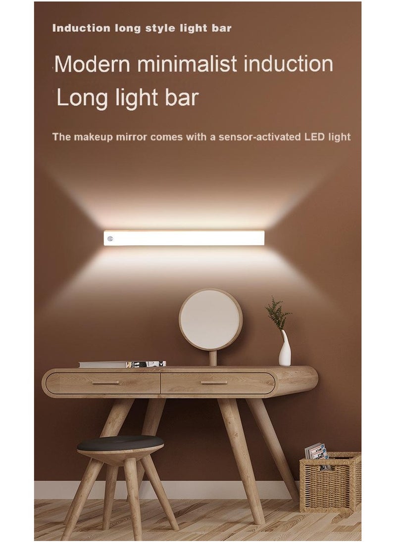 Multifunctional Induction Long Style Light Bar - 30CM Warm Light, Motion Sensing, Adjustable Brightness & Color Temperature, USB Rechargeable, Ideal for Home & Dorm Use