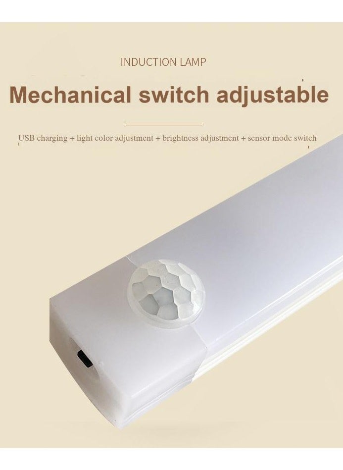 Multifunctional Induction Long Style Light Bar - 30CM Warm Light, Motion Sensing, Adjustable Brightness & Color Temperature, USB Rechargeable, Ideal for Home & Dorm Use