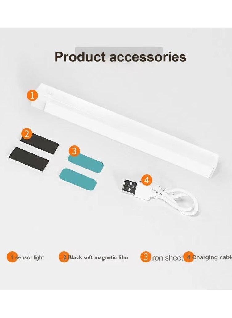 Multifunctional Induction Long Style Light Bar - 30CM Warm Light, Motion Sensing, Adjustable Brightness & Color Temperature, USB Rechargeable, Ideal for Home & Dorm Use