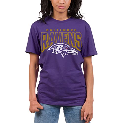 Junk Food NFL Baltimore Ravens Bold Logo Officially Licensed Adult Short Sleeve Fan Tee for Men and Women - Image 3