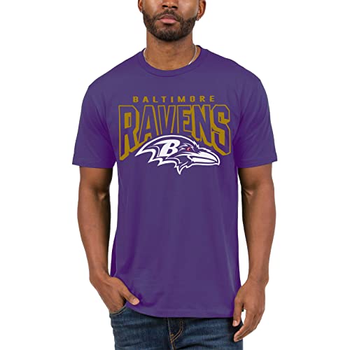 Junk Food NFL Baltimore Ravens Bold Logo Officially Licensed Adult Short Sleeve Fan Tee for Men and Women - Image 1