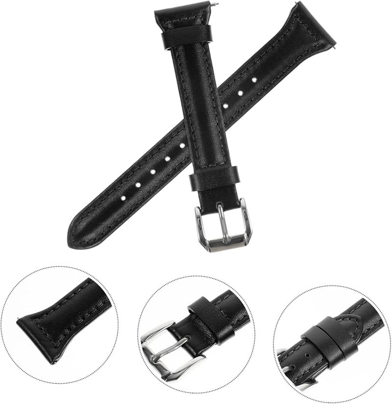 Leather Watch Strap Band Breathable Wristwatch Accessories 2 Pack - Image 3