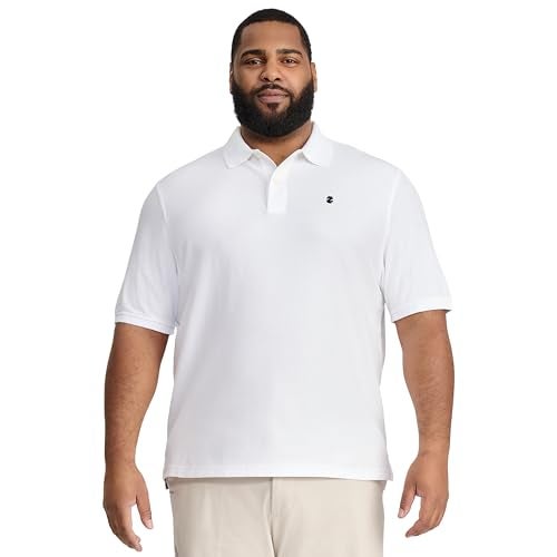 IZOD Men’s Big-and-Tall Advantage Performance Short-Sleeve Solid Polo Shirt, Bright White, 3X-Large - Image 1
