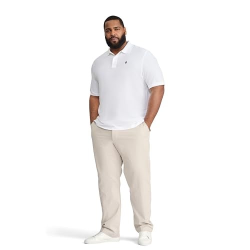 IZOD Men’s Big-and-Tall Advantage Performance Short-Sleeve Solid Polo Shirt, Bright White, 3X-Large - Image 2