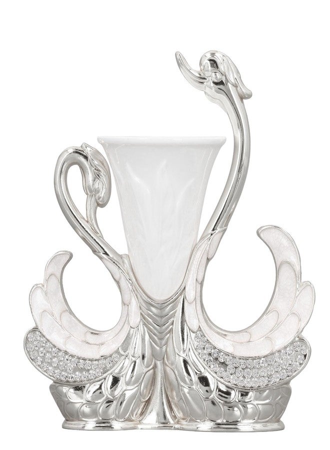 Fockety Coffee Dessert Spoon Fork Set, Swan Base Holder Dinnerware Set with 6 Spoons, Luxury Exquisite Elegant Swan Shape Spoon Holder, Zinc Alloy Decorative Swan Flatware for Coffee - Image 1