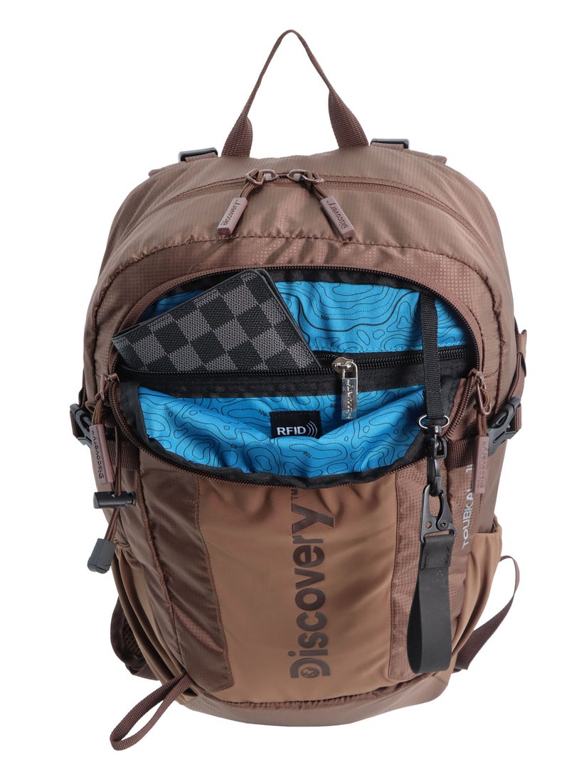 Discovery Outdoor 18L Backpack Brown for Adventure, Durable Lightweight Water Resistant Bag for Men Women Hiking Trekking Camping Travel - pzsku/Z5D15B93AA3380B5E1C34Z/45/_/1721996218/dae23b76-388b-4a91-8f48-cc8ad050476d