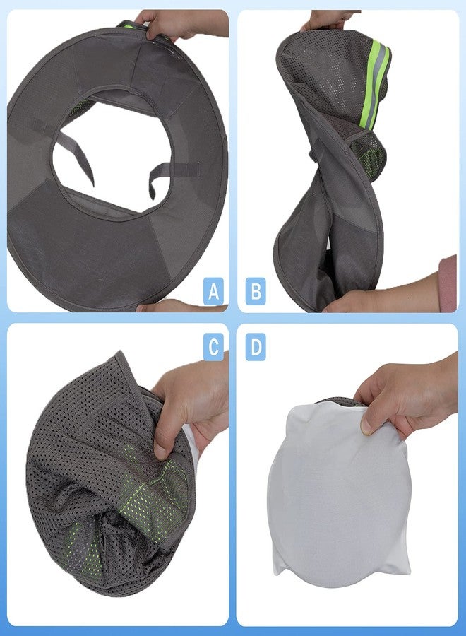 LIZMOF Hard Hat Sun Shade, High Visibility Sun Visor Neck Shade with Reflective Strip, Hard Hat Accessories, Full Brim, Man& Woman (Hard Hat Not Included), Grey, 2 Pack - Image 4