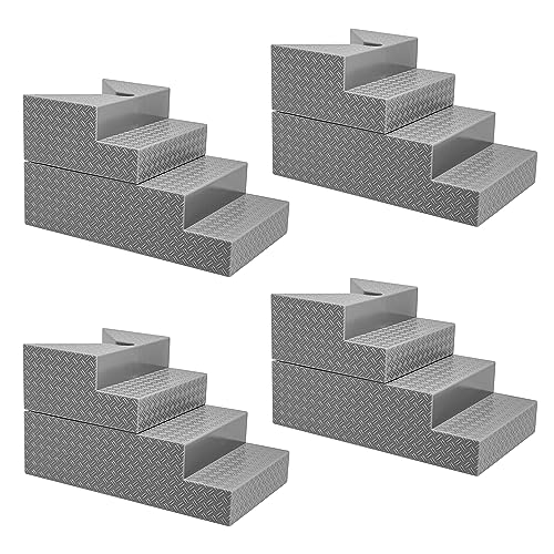 Figures Toy Company Set of 4 Deluxe Gray Breakable Ring Stairs for Wrestling Action Figure Rings - Image 1