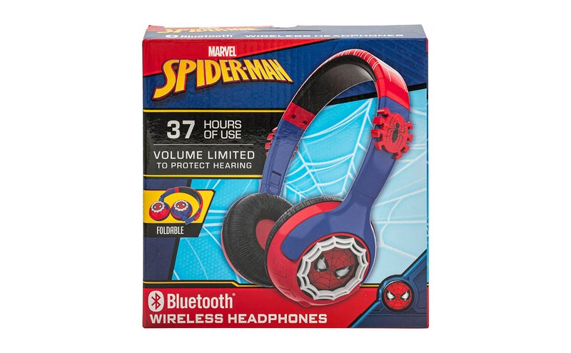 eKids Spiderman Kids Bluetooth Headphones, Wireless Headphones with Microphone Includes Aux Cord, Volume Reduced Kids Foldable Headphones for School, Home, or Travel - Image 5