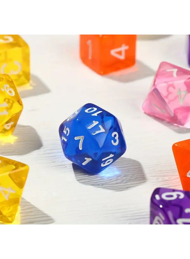 8 Colors Transparent Polygonal Dice Set of 56 Pieces for Board Games - Image 5