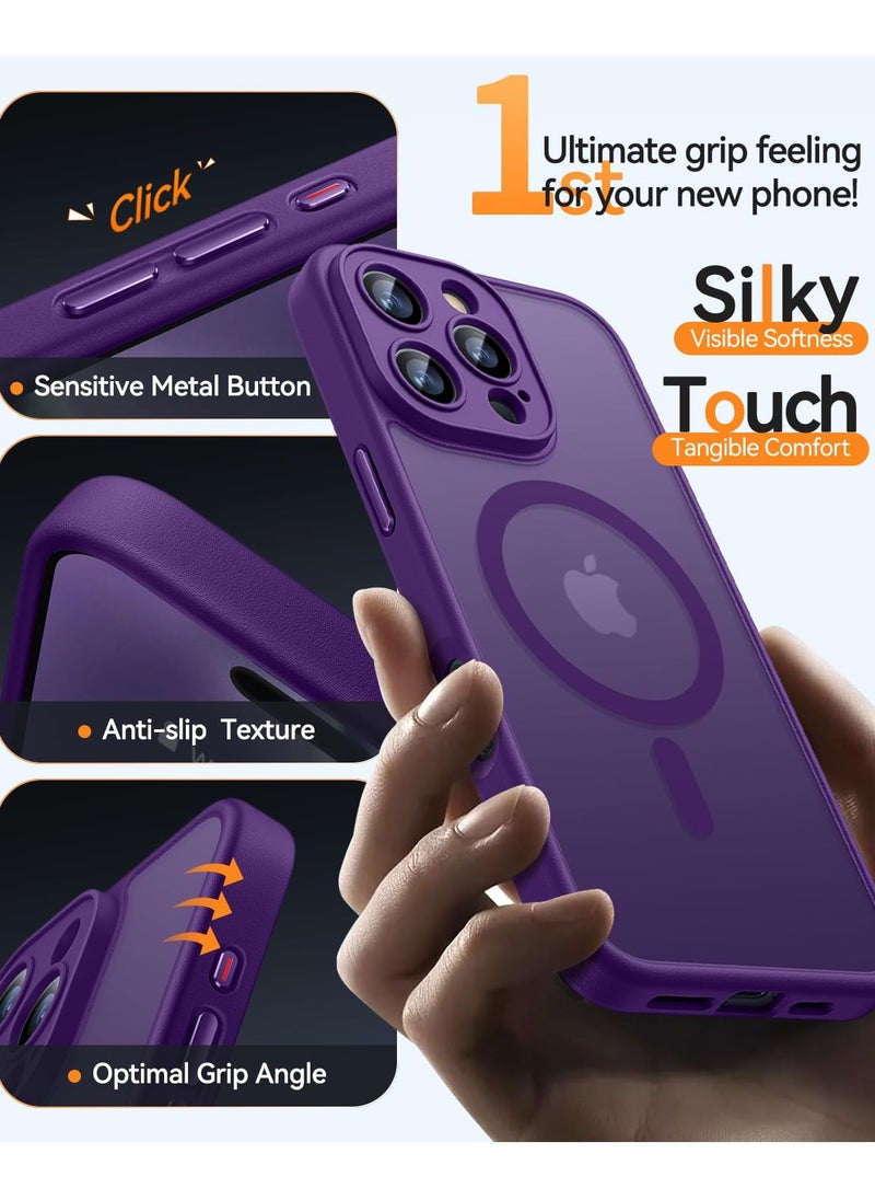 Magnetic Compatible with iPhone 16 Pro Case, Upgraded [Full Camera Protection] [Compatible with Magsafe] [Translucent Matte] Shockproof Protective Phone Case Cover 6.3 Inch - Deep Purple - pzsku/Z5D15FB711F26CB78A853Z/45/_/1733565698/07b82e80-60de-4a29-b501-81ef275fc568