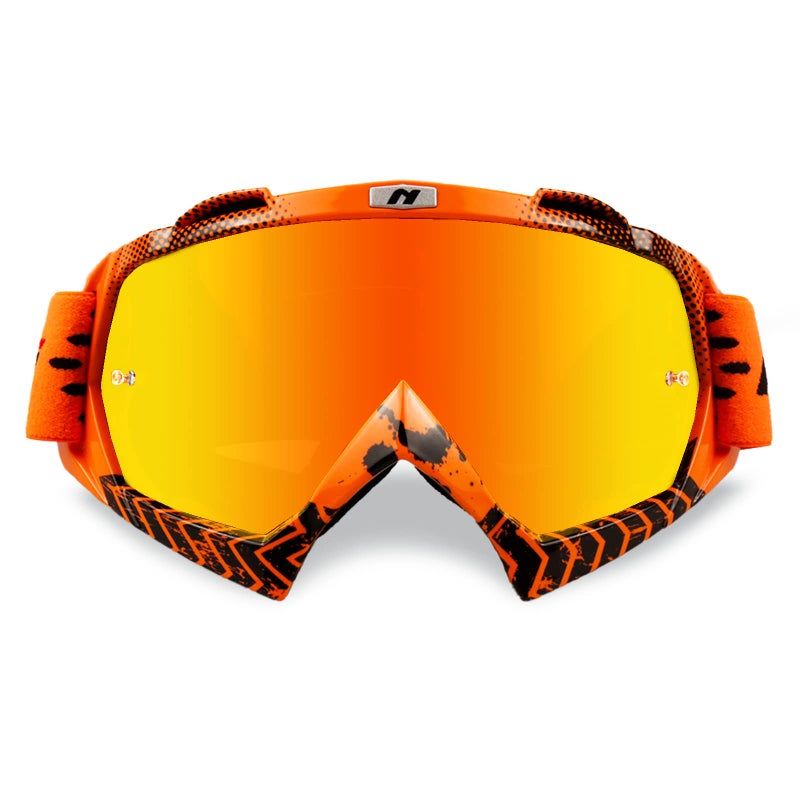 NENKI Dirt Bike Goggles for Men Women Motocross Goggles Motorcycle Goggles MX ATV Goggles Off Road Goggles with Anti Fog Lens UV Protection for Adult Orange Tinted Lens - Image 2