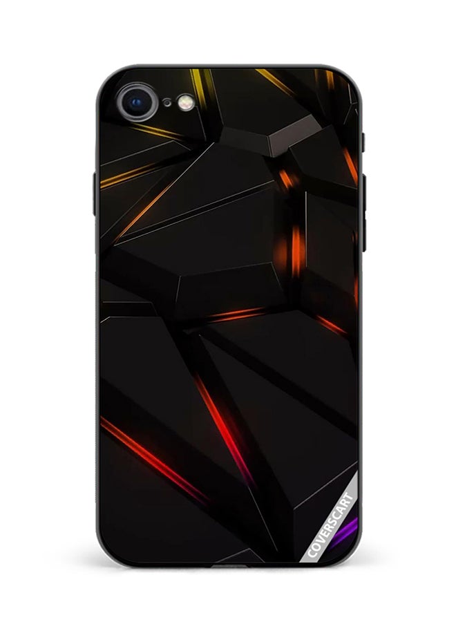 Protective Case Cover For Apple iPhone SE 2020 Abstract Design Black