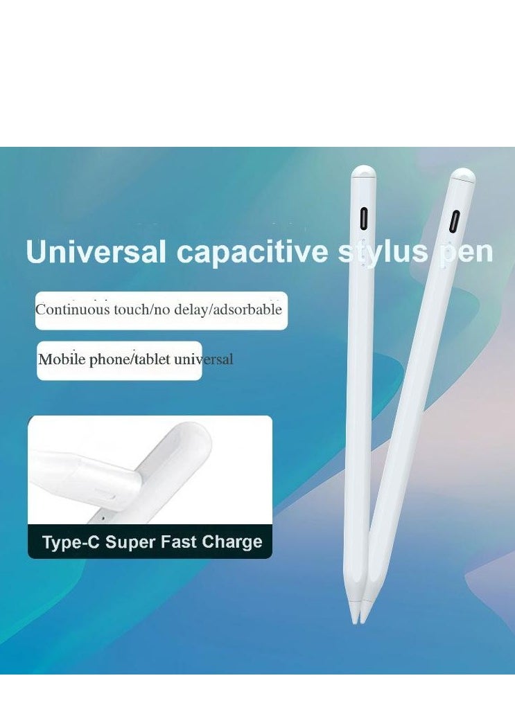Stylus Pen for Apple iPad (2018 & Later), Palm Rejection, Magnetic Attachment, USB-C Rechargeable, Precise Writing/Drawing, Compatible with iPad Pro (11/12.9 Inch), iPad Air 3rd/4th Gen, iPad 6/7/8th Gen, iPad Mini 5th Gen, No Bluetooth Needed, with 3 Nib Tips + Charging Cable + Manual – White