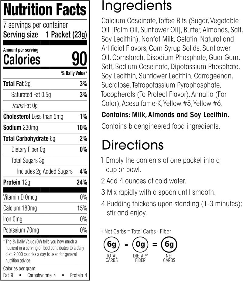 WonderSlim Protein Pudding - Toffee Cream Flavor - Image 2